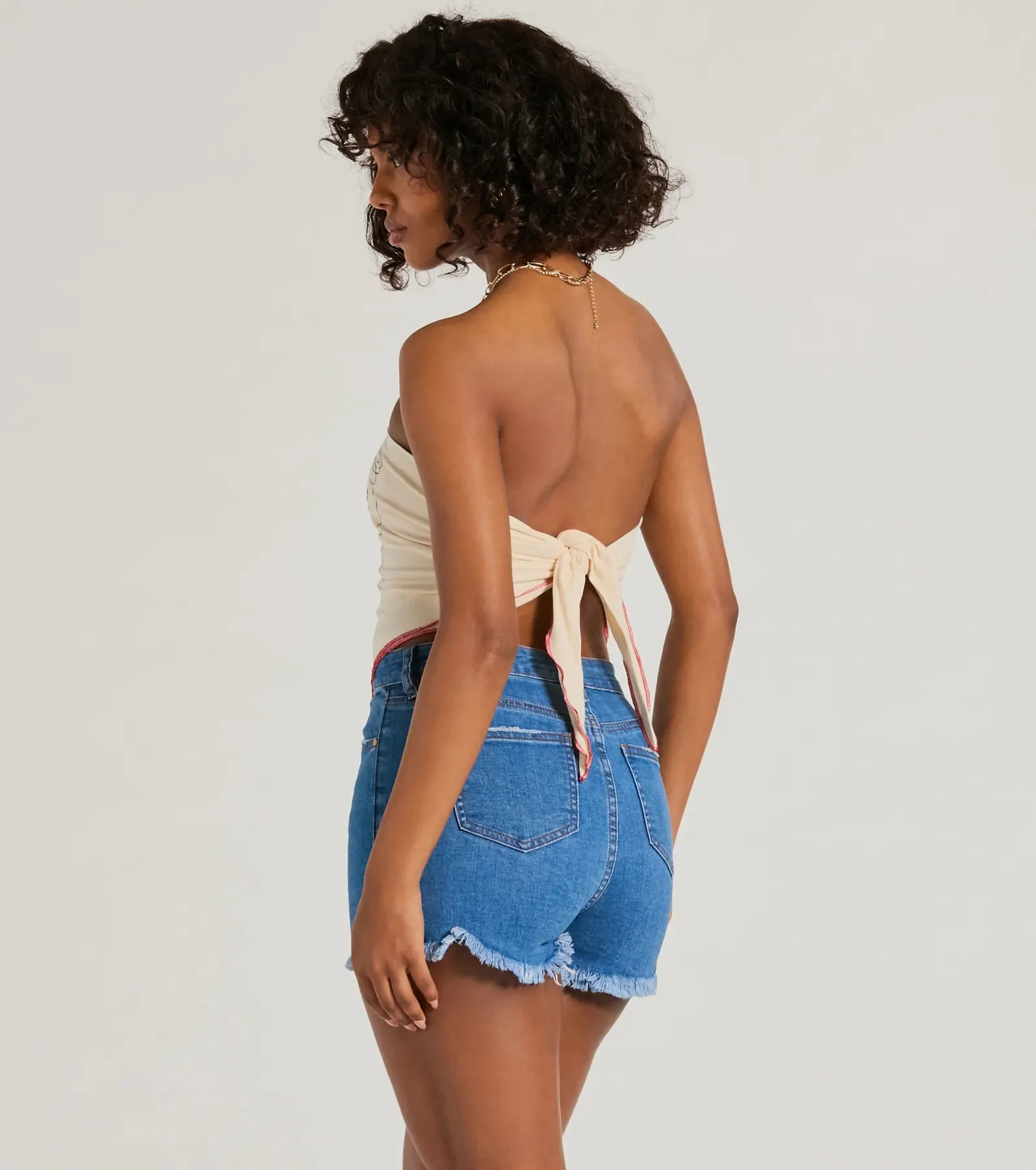 Whiskey Social Club Strapless Graphic Crop Top sold by Windsor product image thumbnail 2