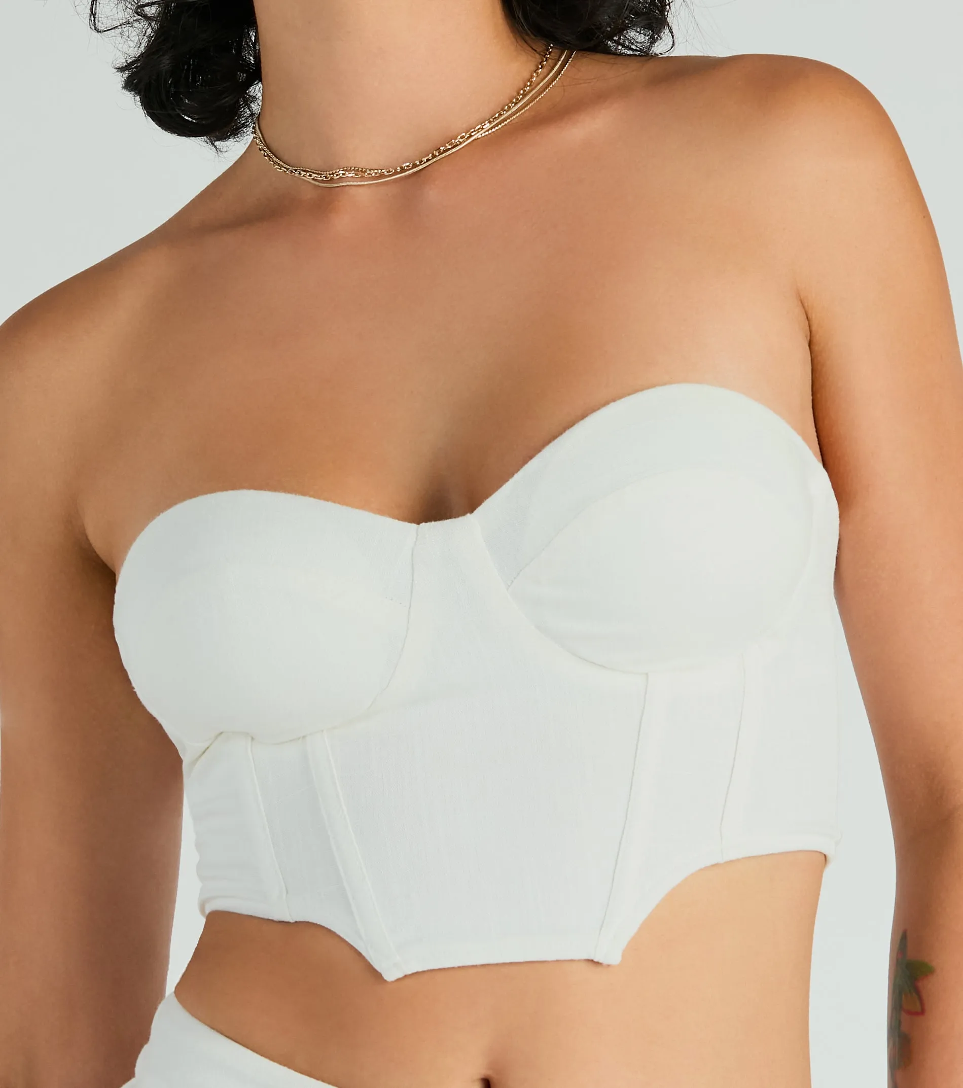 Trendy Treasure Strapless Linen Corset Top sold by Windsor product image thumbnail 4