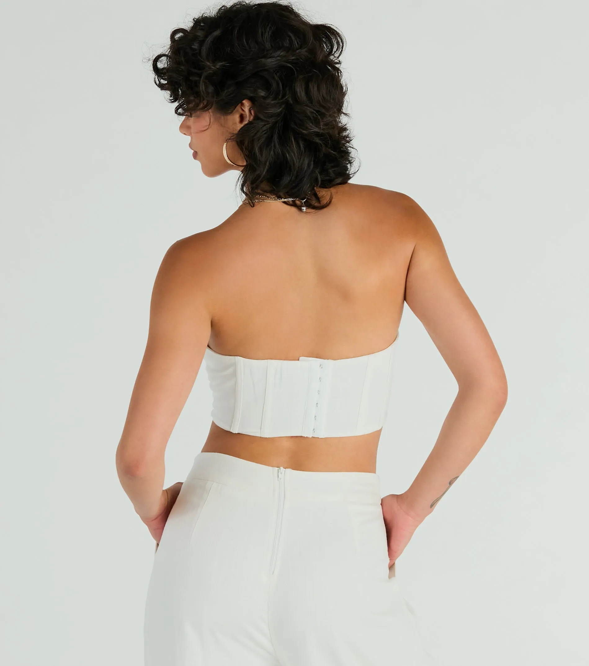 Trendy Treasure Strapless Linen Corset Top sold by Windsor product image thumbnail 3