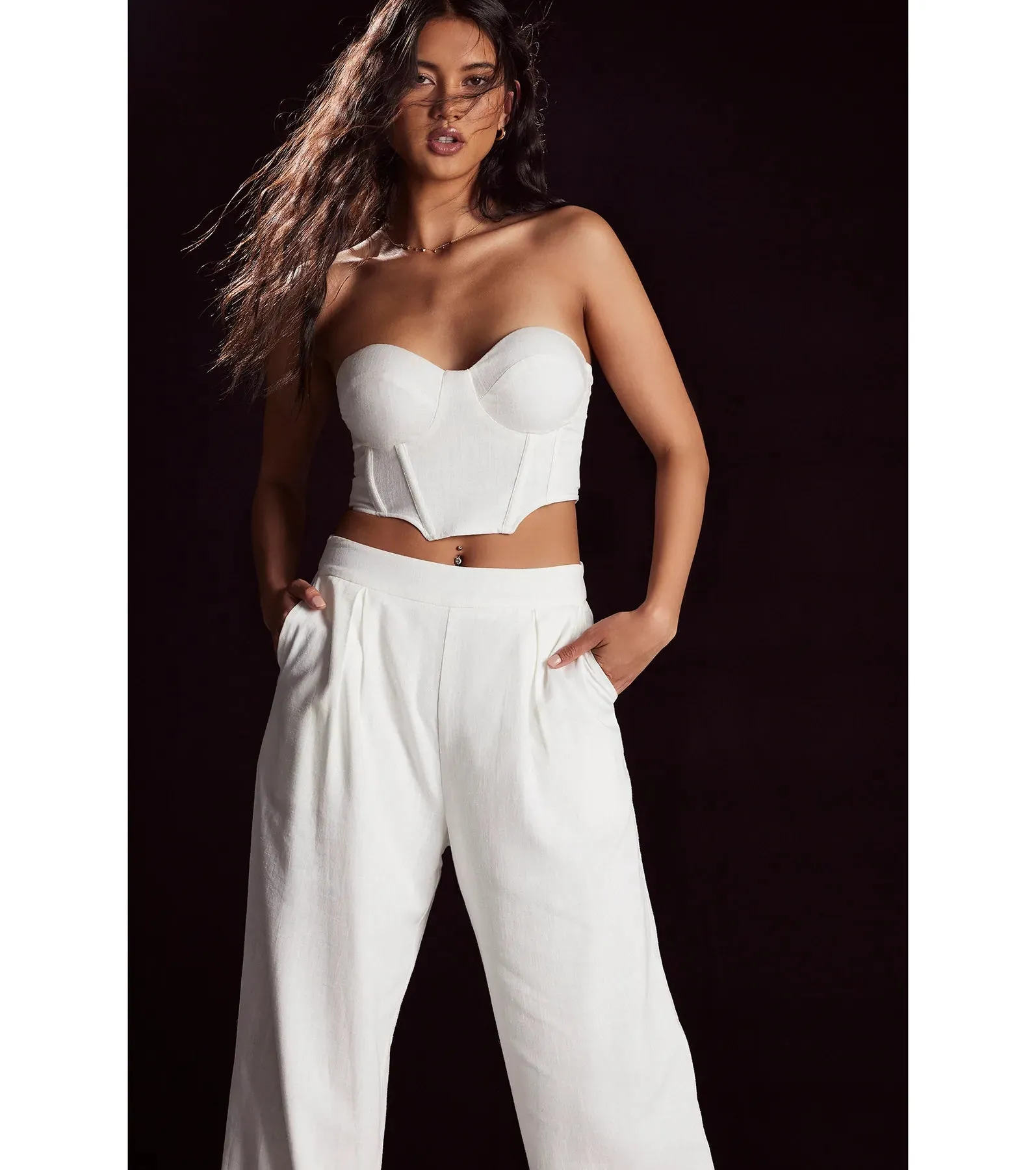 Trendy Treasure Strapless Linen Corset Top sold by Windsor product image thumbnail 2