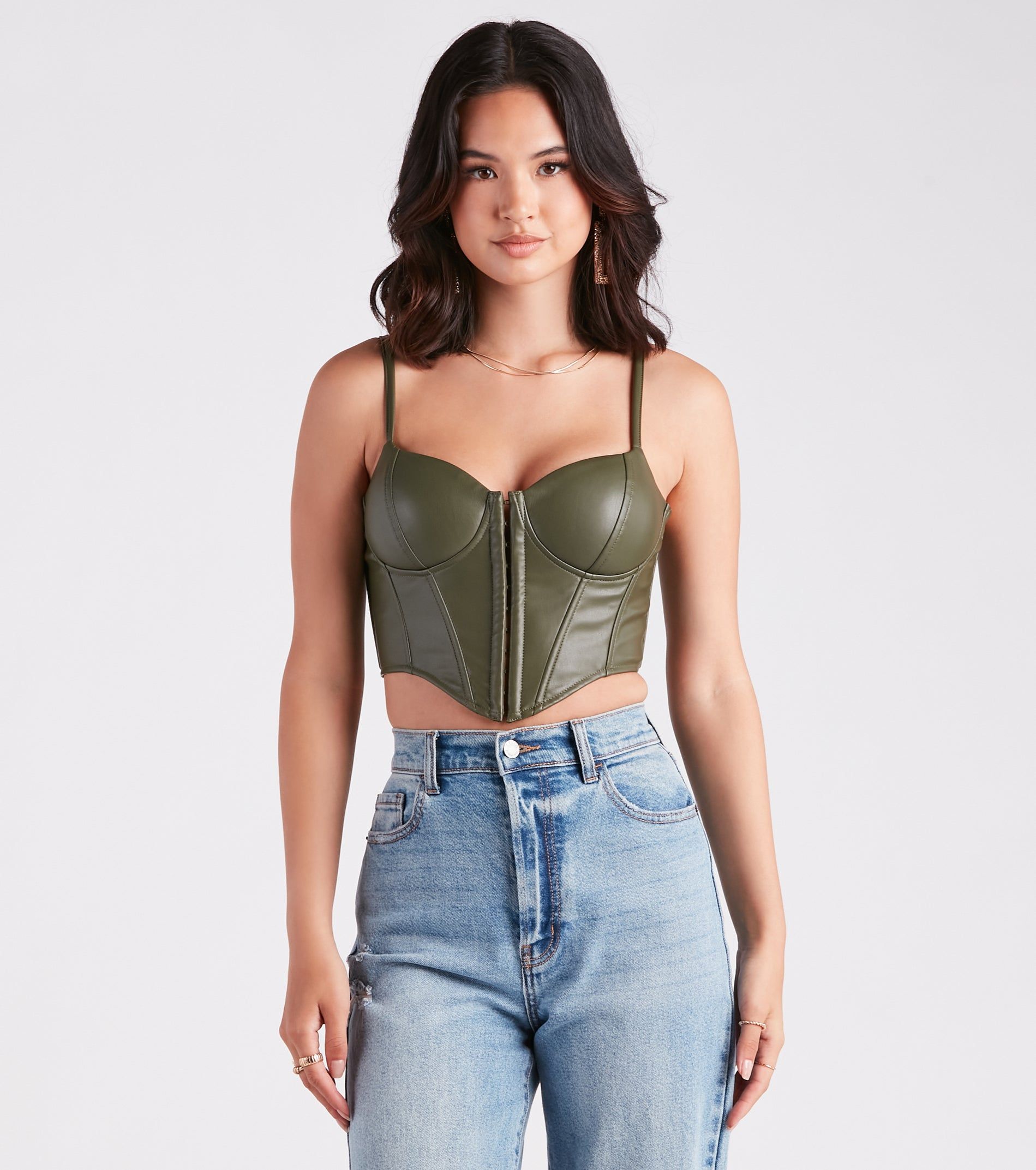 PLACEHOLDER - Bold Moment Faux Leather Corset Top sold by Windsor product image thumbnail 5
