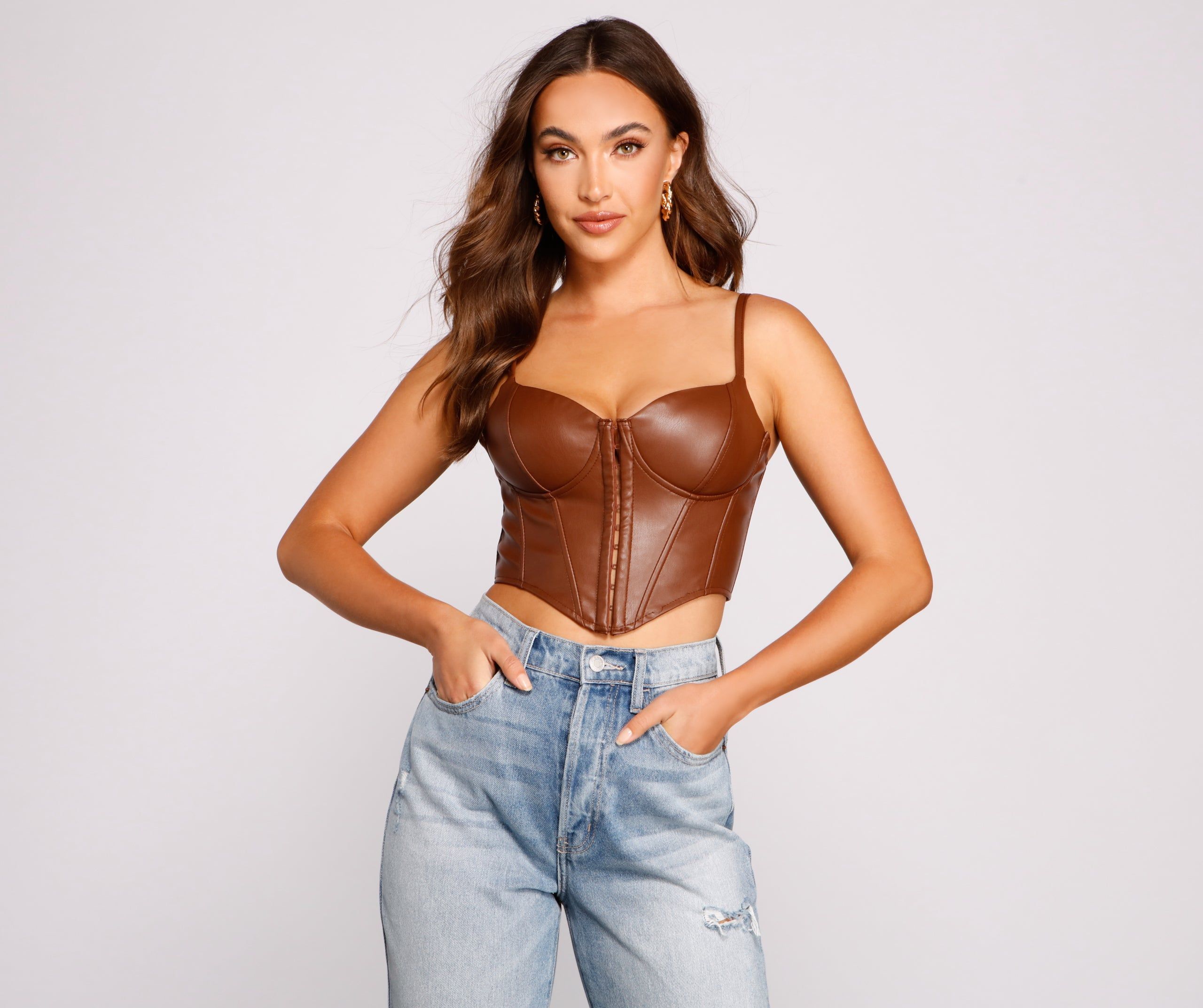 PLACEHOLDER - Bold Moment Faux Leather Corset Top sold by Windsor product image thumbnail 3