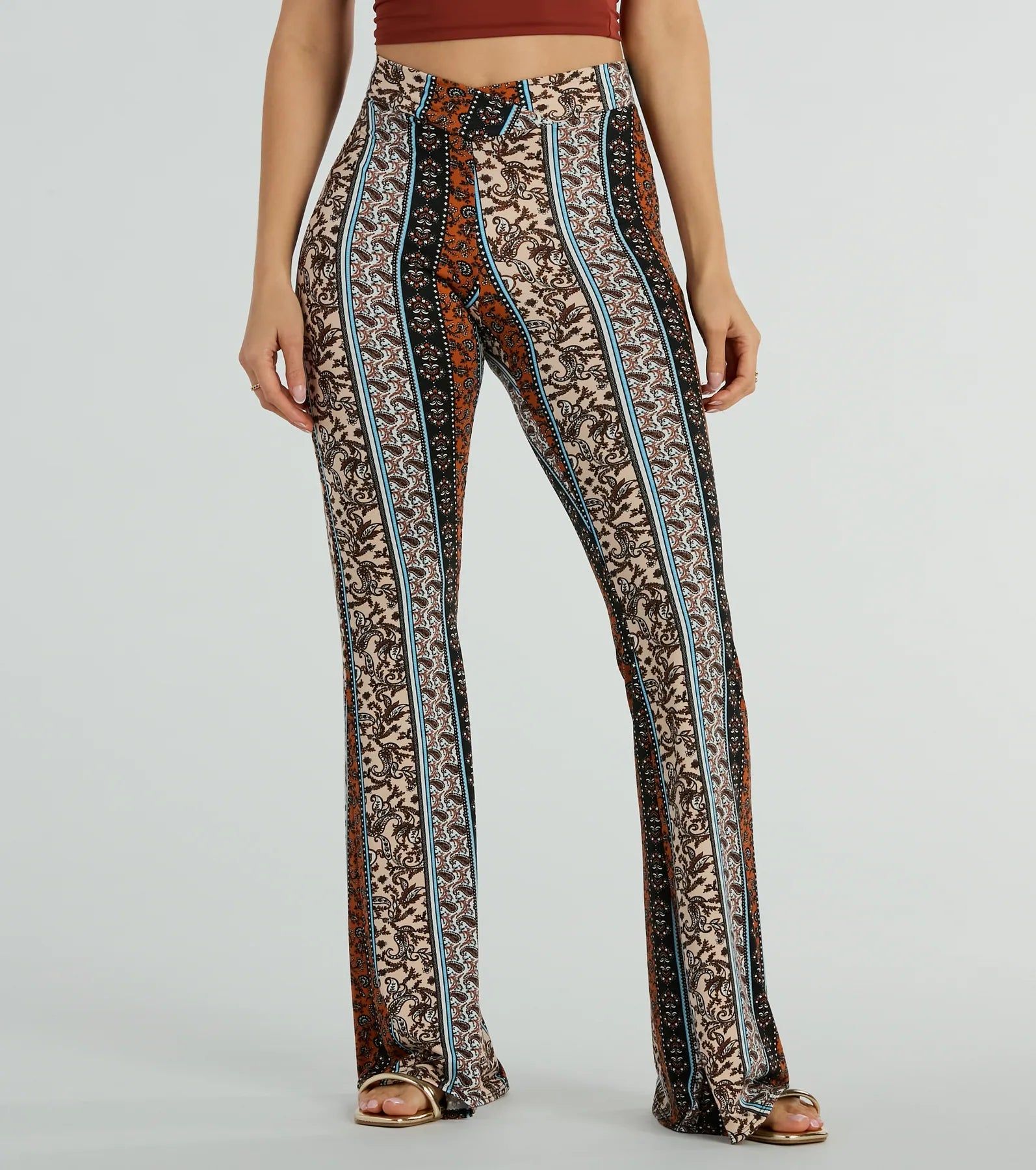 Paisley Printed Knit Flare Pants sold by Windsor product image thumbnail 3