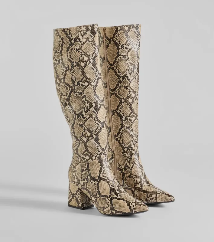 Sassy Slither Under-The-Knee Snake Boots sold by Windsor