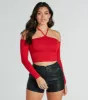PLACEHOLDER - Trendy Perfection Halter Off-The-Shoulder Top sold by Windsor