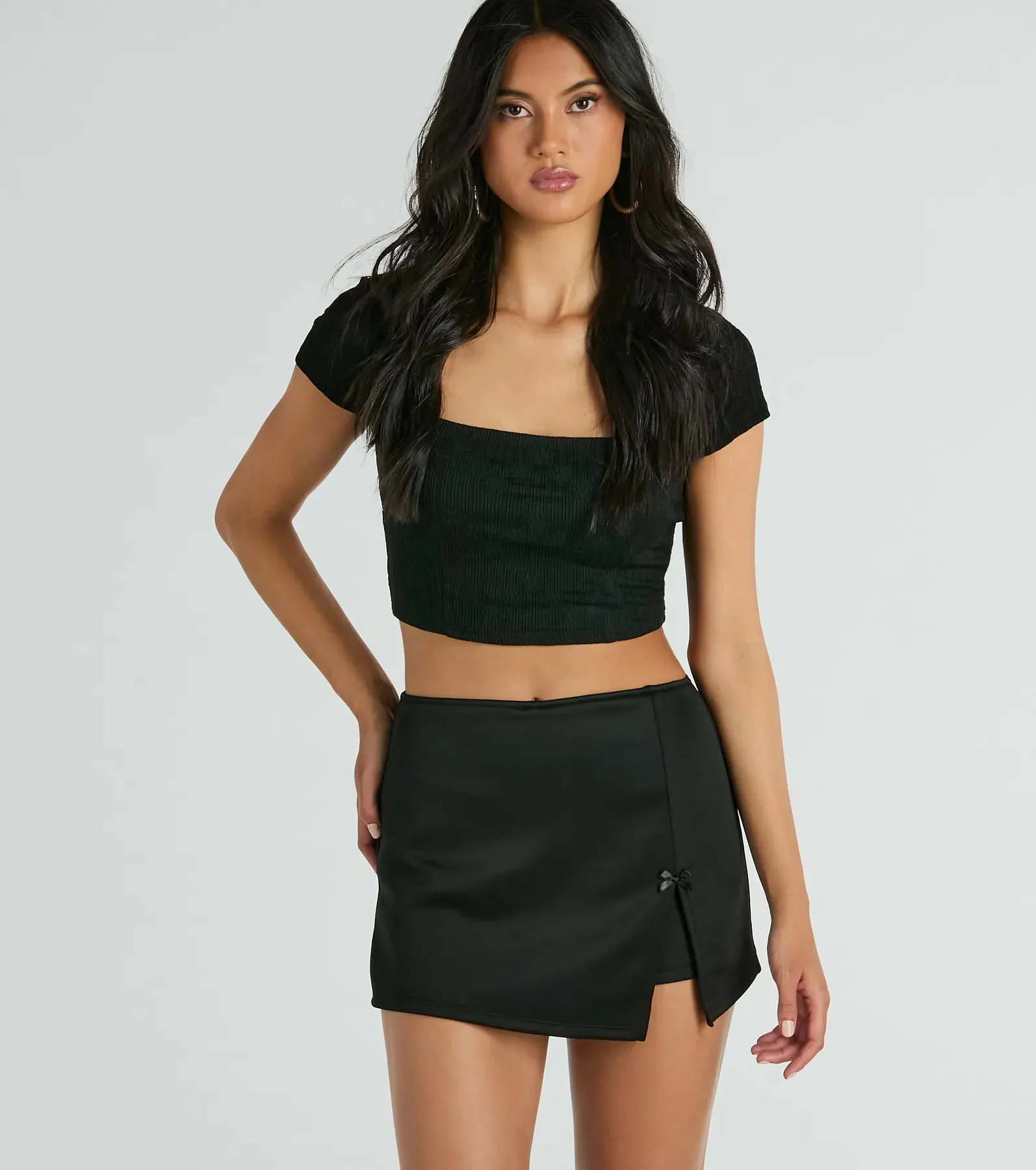 Significant Strut Mid-Rise Bow Slit Skort sold by Windsor