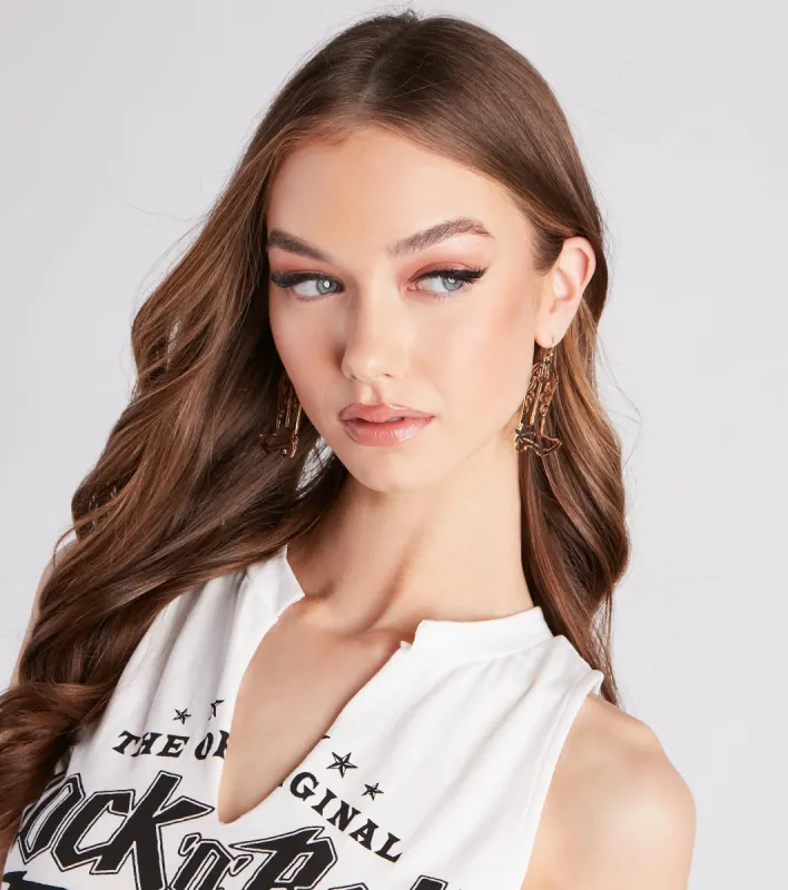 CLEARANCE - Kick It Up Cowboy Boot Earrings sold by Windsor