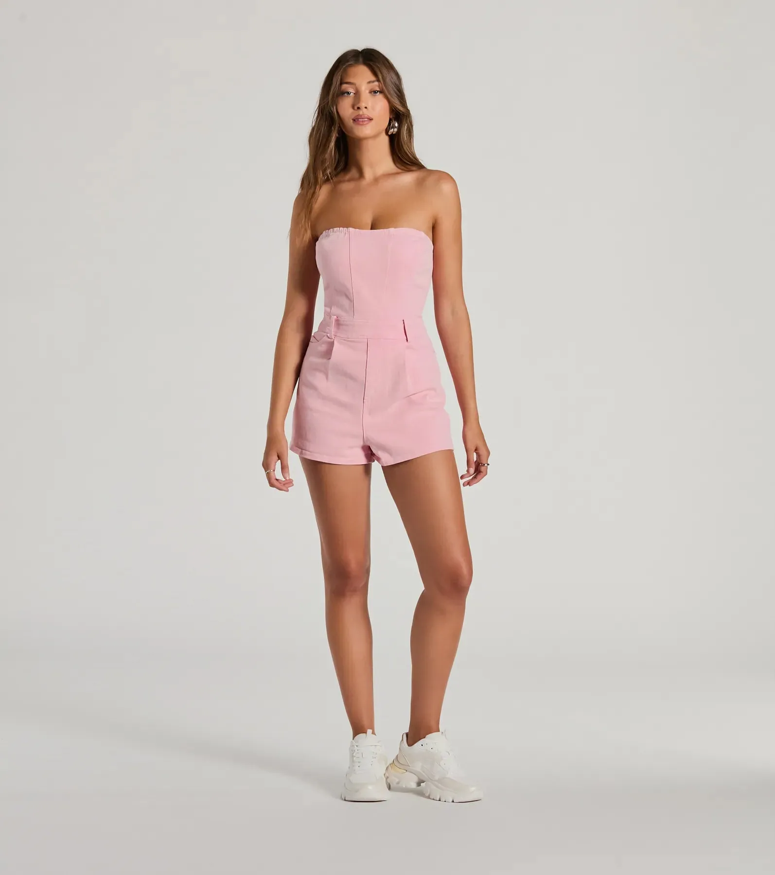 On Your Wishlist Strapless Denim Romper sold by Windsor product image thumbnail 3