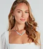 Living Luxe Rhinestone Necklace And Earrings Set sold by Windsor
