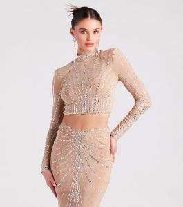 PLACEHOLDER - Wrapped In Rhinestone Crop Top sold by Windsor