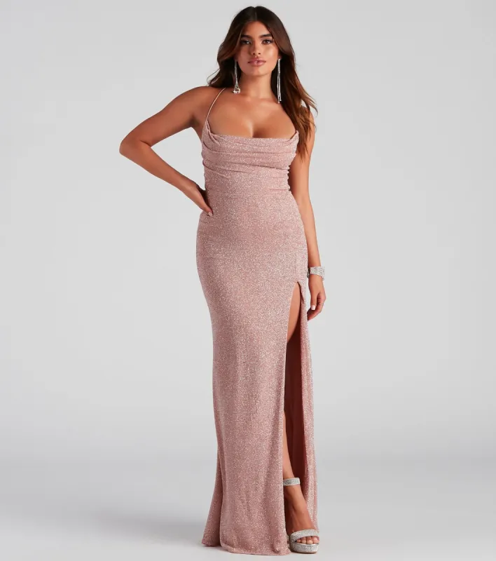 Lorelai Formal Glitter Long Dress sold by Windsor
