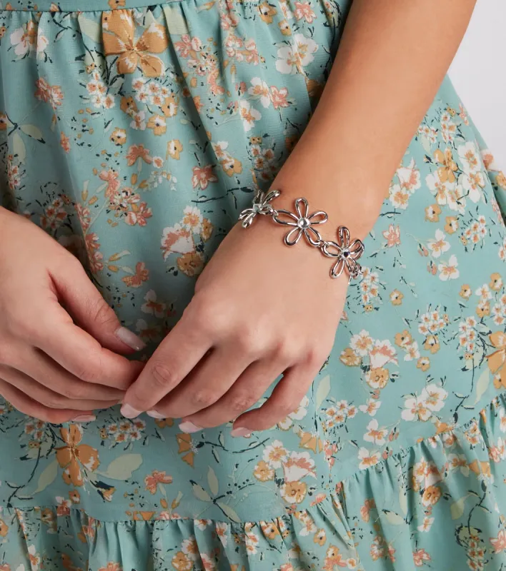 Retro Flower Statement Bracelet sold by Windsor