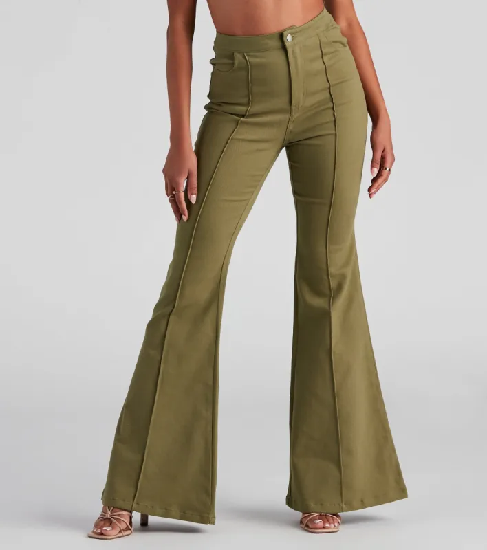 Carefree High Rise Flare Denim Pants sold by Windsor