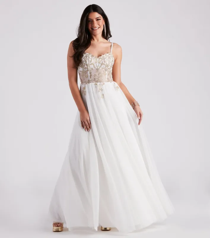 PLACEHOLDER - Alexandra Rhinestone Embroidered Tulle Ball Gown sold by Windsor