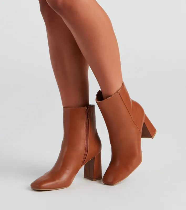 Fall Back On Block Heel Booties sold by Windsor