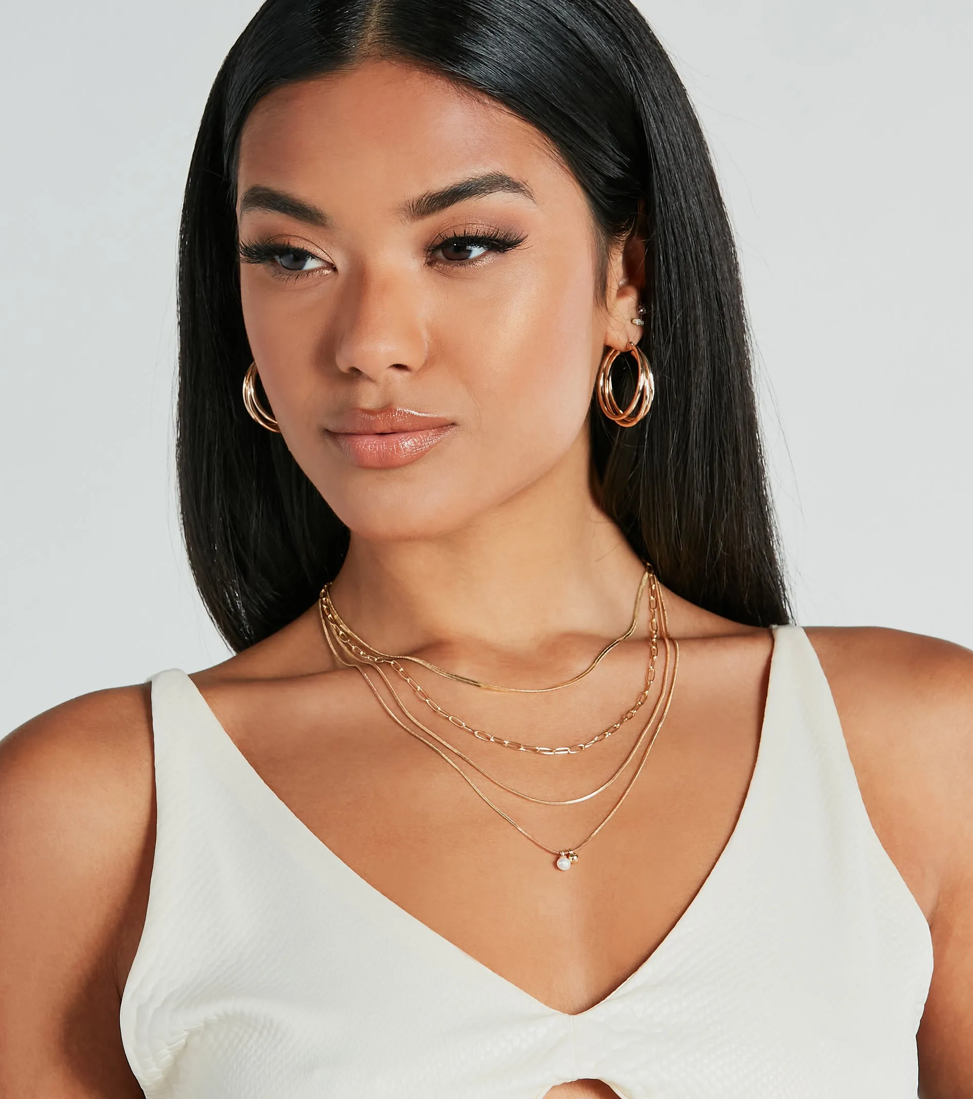 Stylish Shine Layered Charm Necklace sold by Windsor