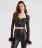 Diva Darling Mesh Marabou Bolero sold by Windsor