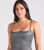 Ready For Chain Strap Glitter Mini Dress sold by Windsor