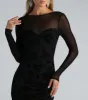High Reward Mesh Floral Velvet Mini Dress sold by Windsor
