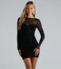High Reward Mesh Floral Velvet Mini Dress sold by Windsor