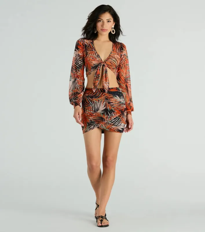 Destined For Sun Tropical Mesh Mini Skirt sold by Windsor