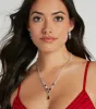 Lights And Glamour Gemstone Necklace And Earrings Set sold by Windsor