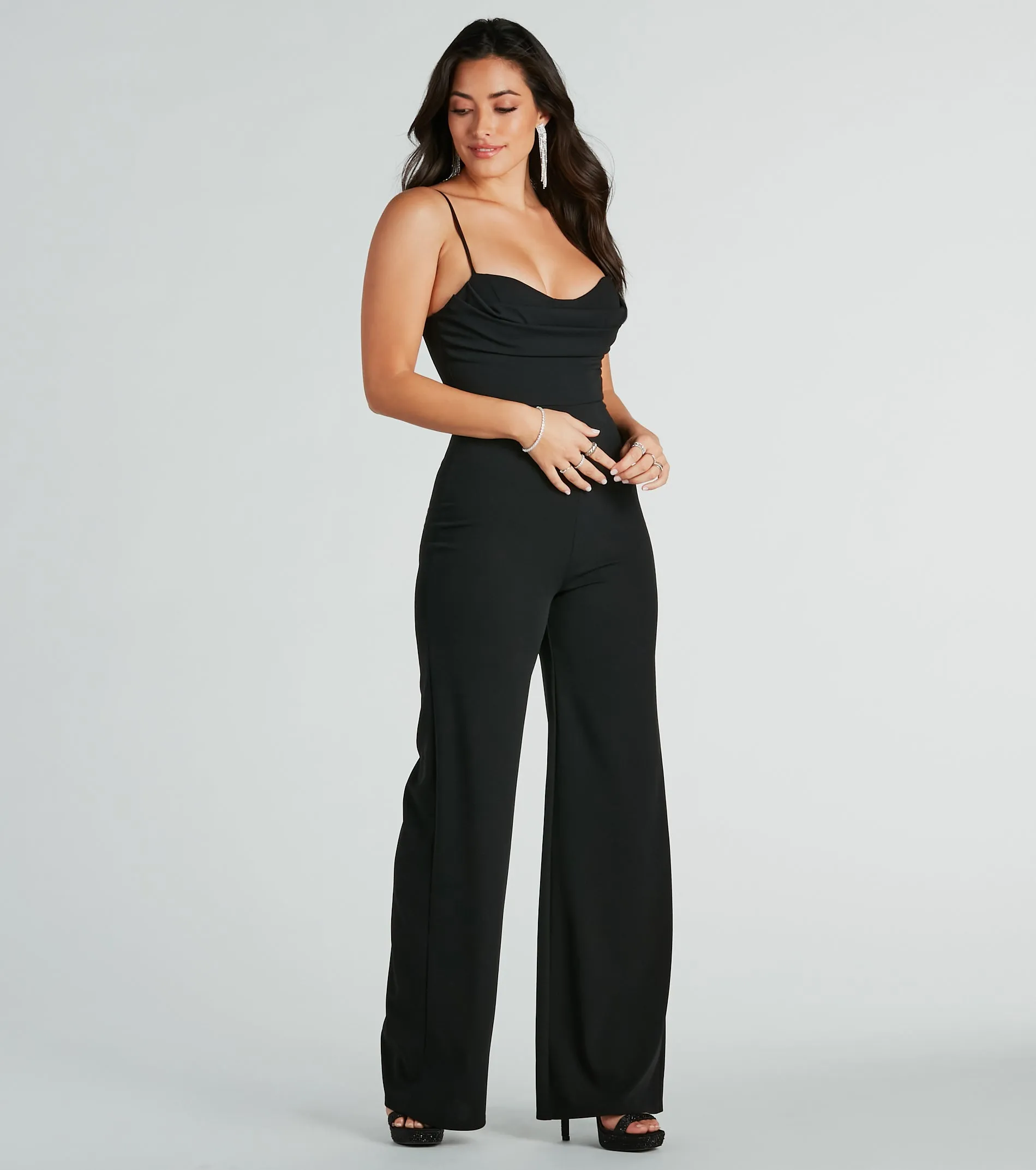 CLEARANCE - Effortless Moments Crepe Wide-Leg Jumpsuit sold by Windsor