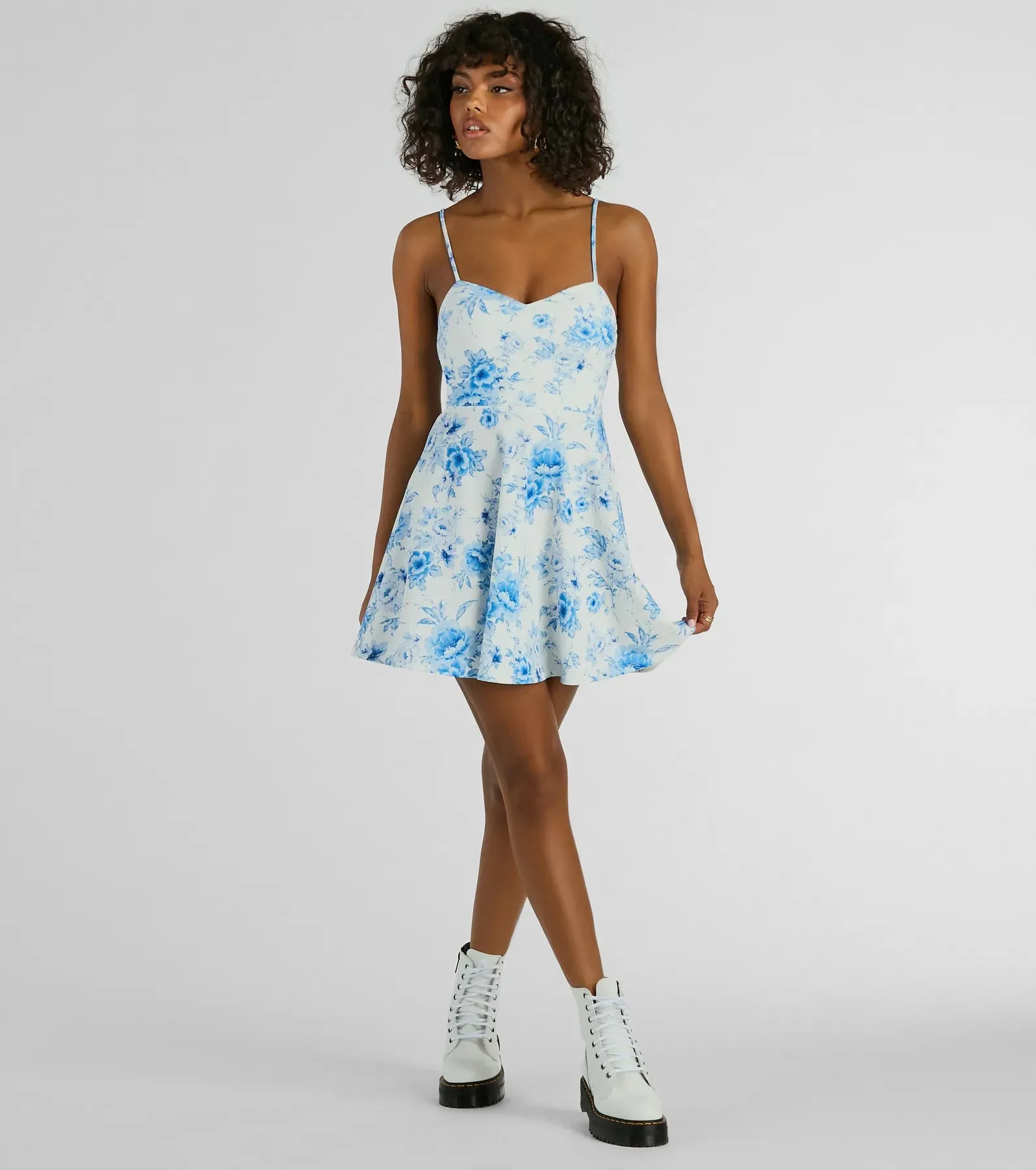 All About Floral Sweetheart Crepe Skater Dress sold by Windsor product image thumbnail 3
