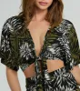 Living In The Palms Tie-Front Crop Top sold by Windsor