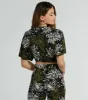 Living In The Palms Tie-Front Crop Top sold by Windsor