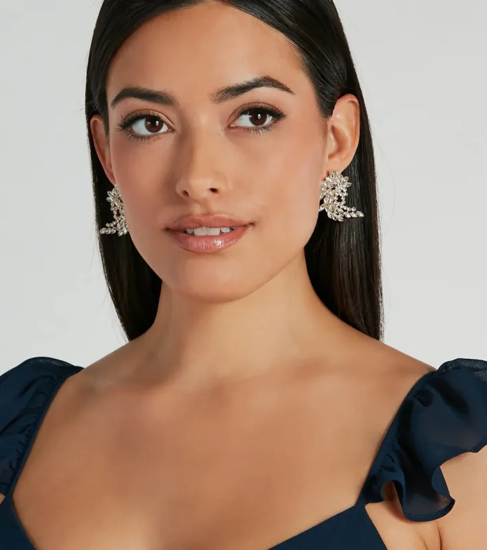 Gorgeous Gleam Rhinestone Statement Stud Earrings sold by Windsor