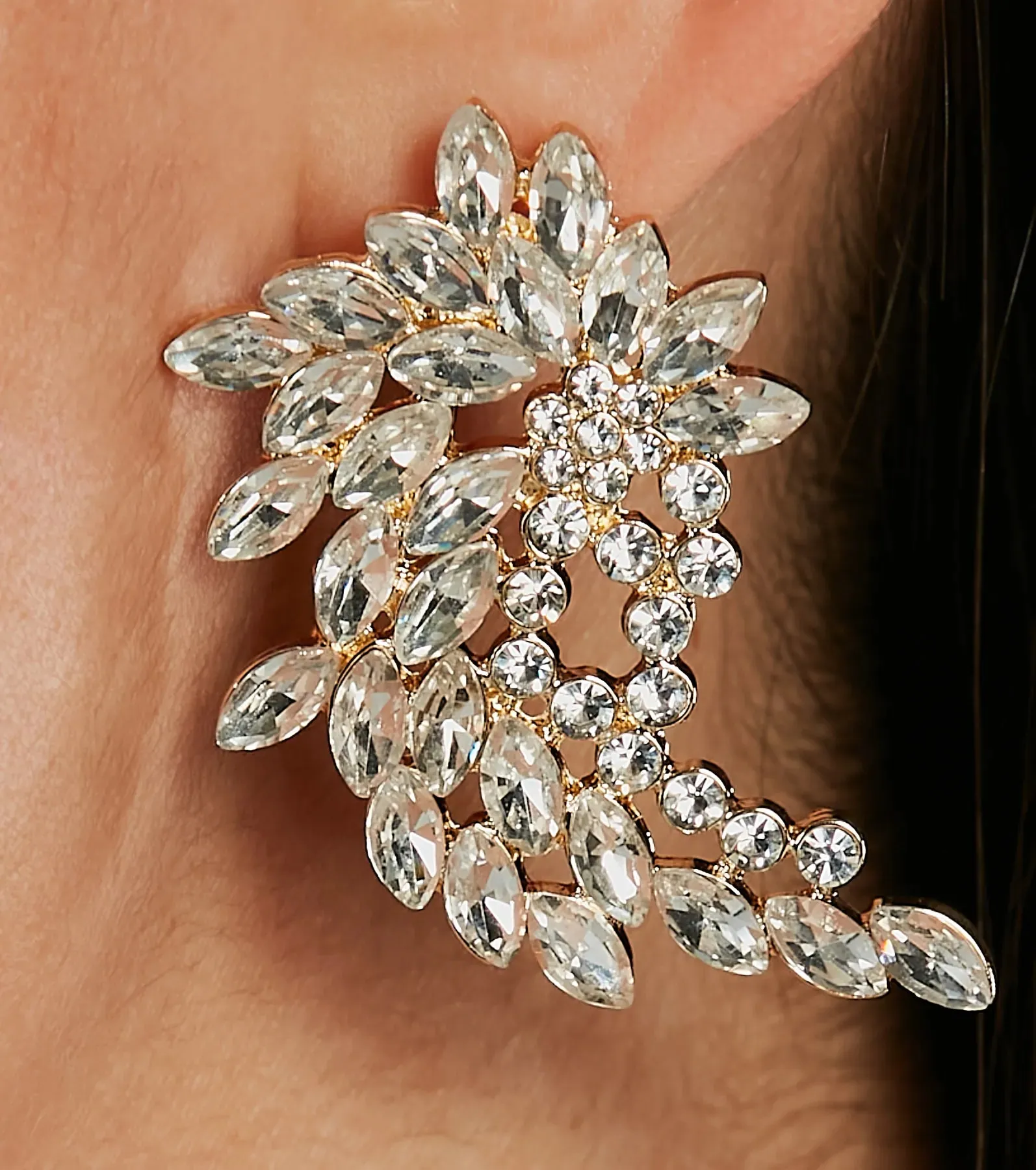 Gorgeous Gleam Rhinestone Statement Stud Earrings sold by Windsor product image thumbnail 2