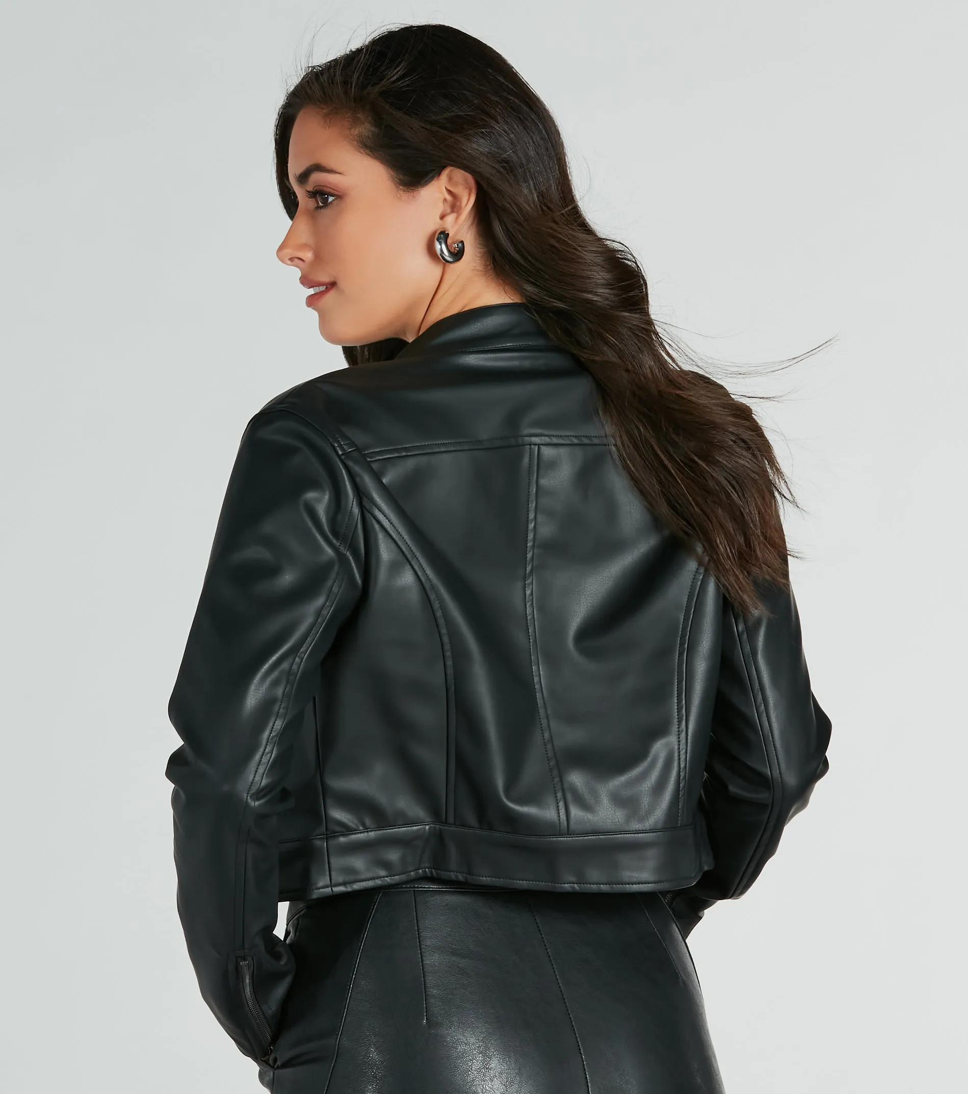 Along For The Ride Faux Leather Biker Jacket sold by Windsor product image thumbnail 2