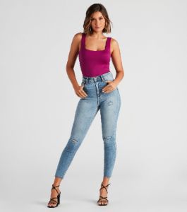 Taylor High Rise Skinny Crop Jeans By Windsor Denim sold by Windsor