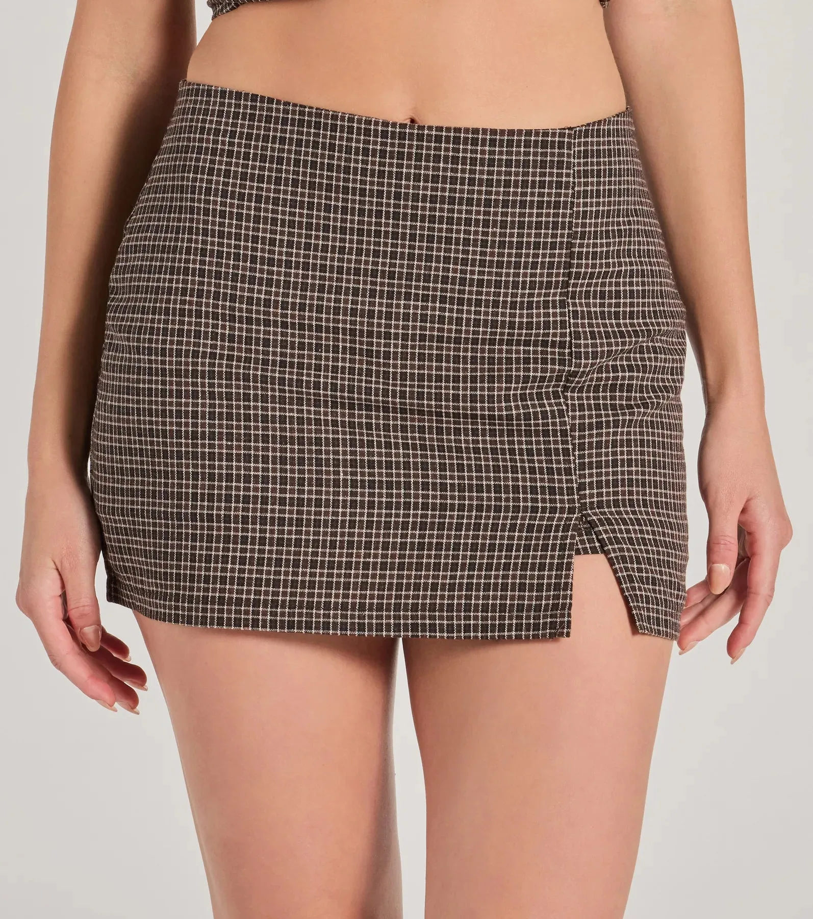 Seasonal Expression High-Rise Plaid Slit Skort sold by Windsor product image thumbnail 4