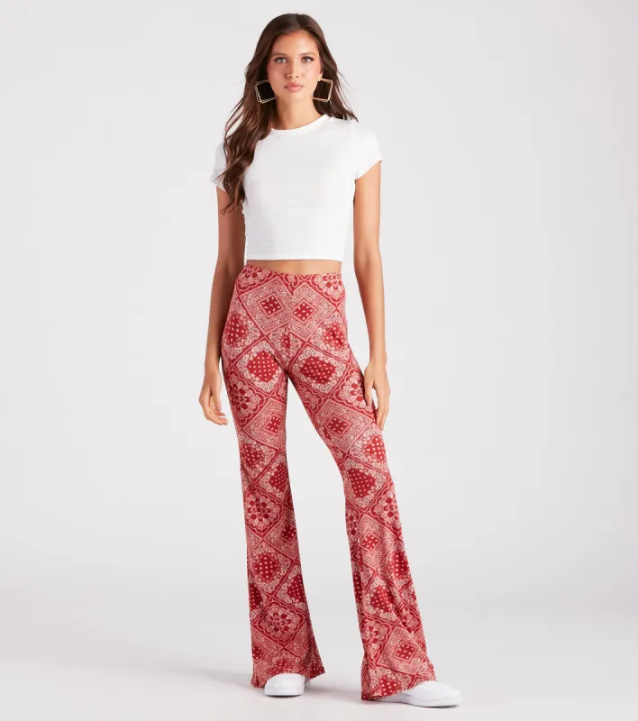 Bandana Bandit Paisley Boho Flare Pants sold by Windsor