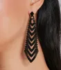 Enticing Beauty Rhinestone Long Drop Earrings sold by Windsor
