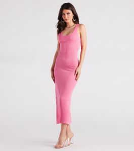 Effortless Styling Ribbed Knit Midi Dress sold by Windsor