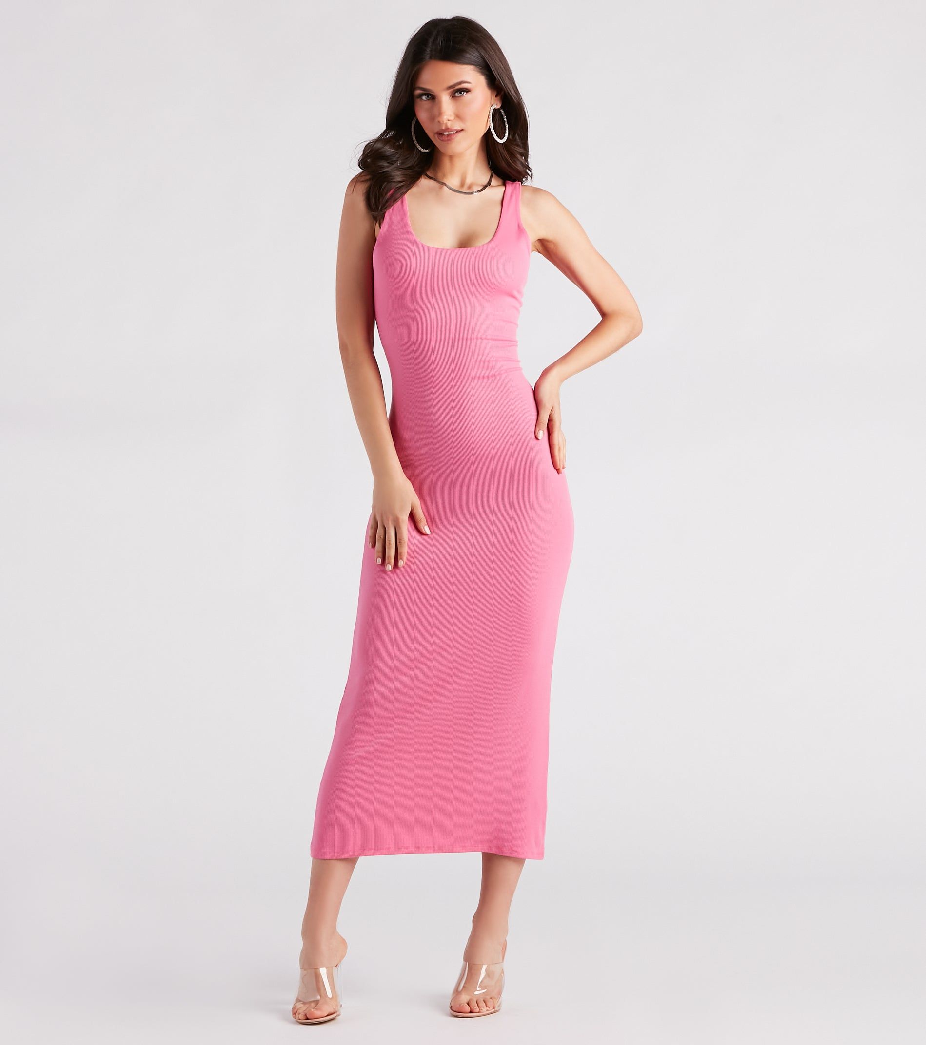 Effortless Styling Ribbed Knit Midi Dress sold by Windsor
