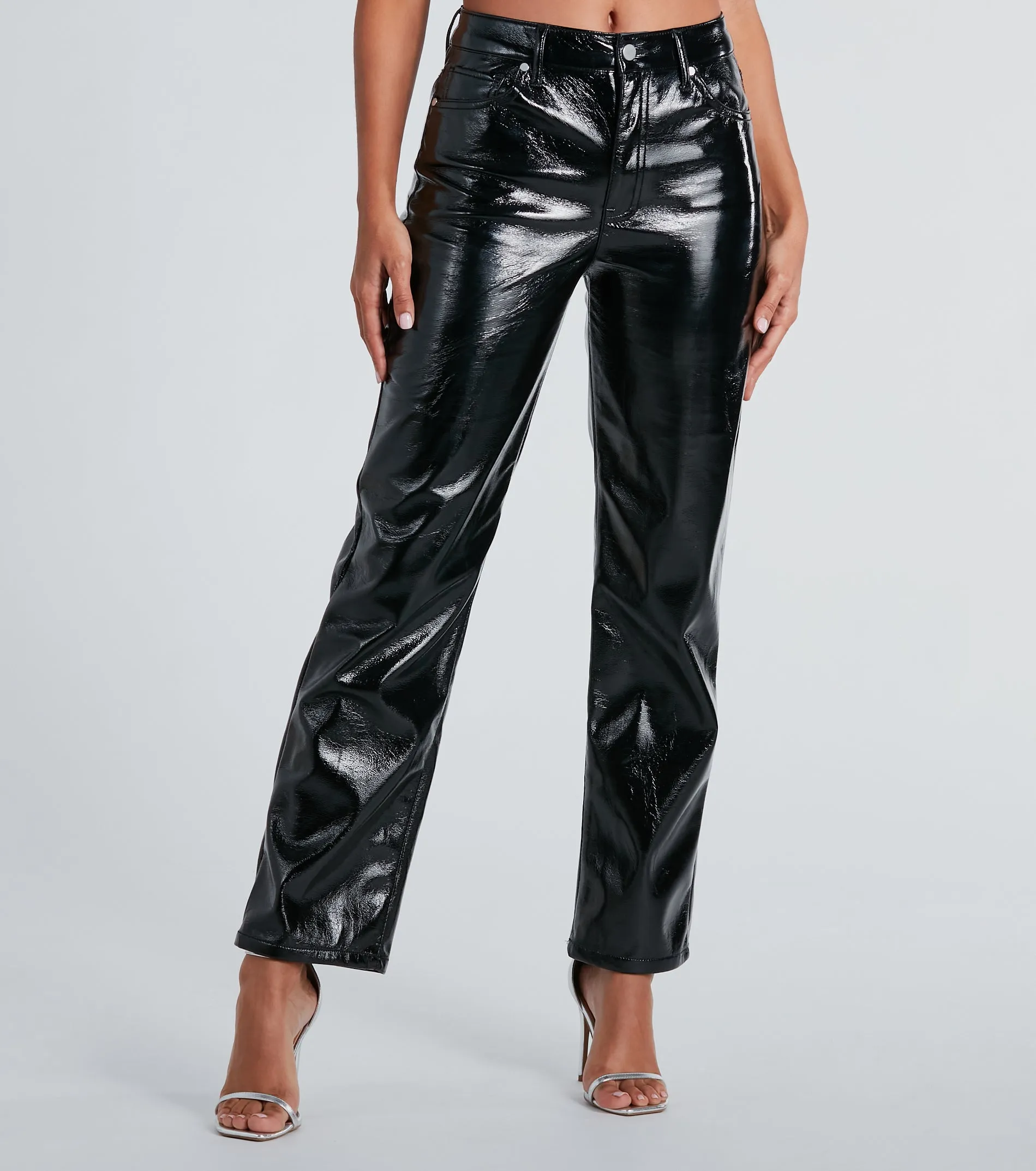 CLEARANCE - Effortless Edge Faux Leather Straight-Leg Pants sold by Windsor