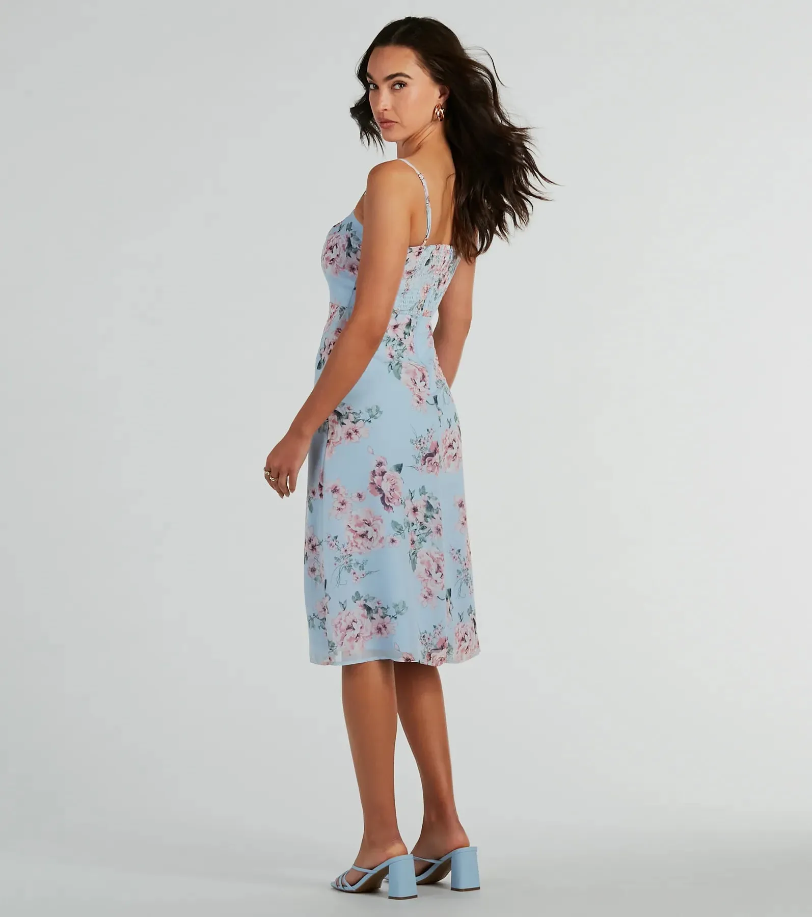 Floral Beauty Chiffon A-Line Midi Dress sold by Windsor product image thumbnail 2