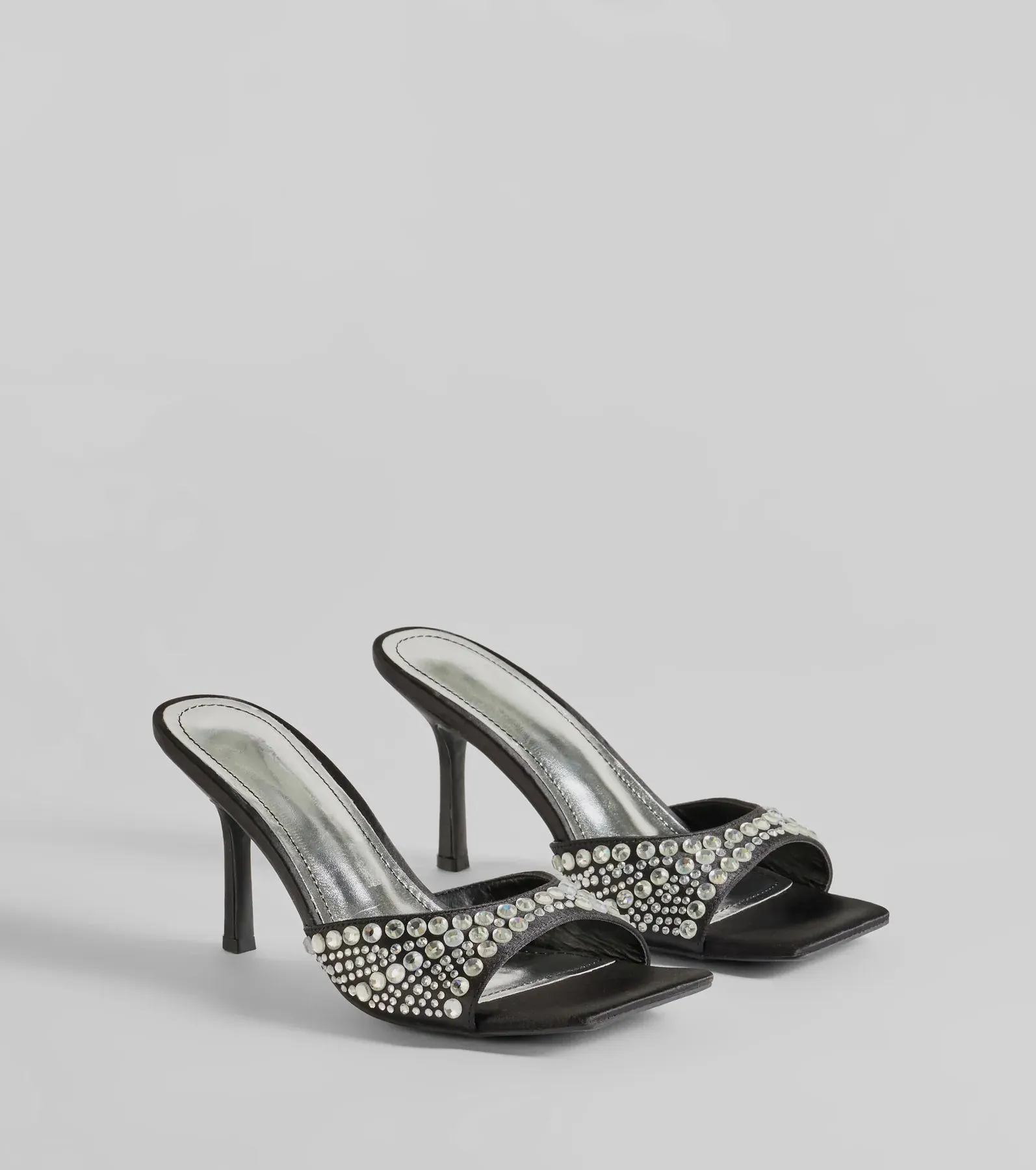 All About Glam Rhinestone Satin Stiletto Heels sold by Windsor
