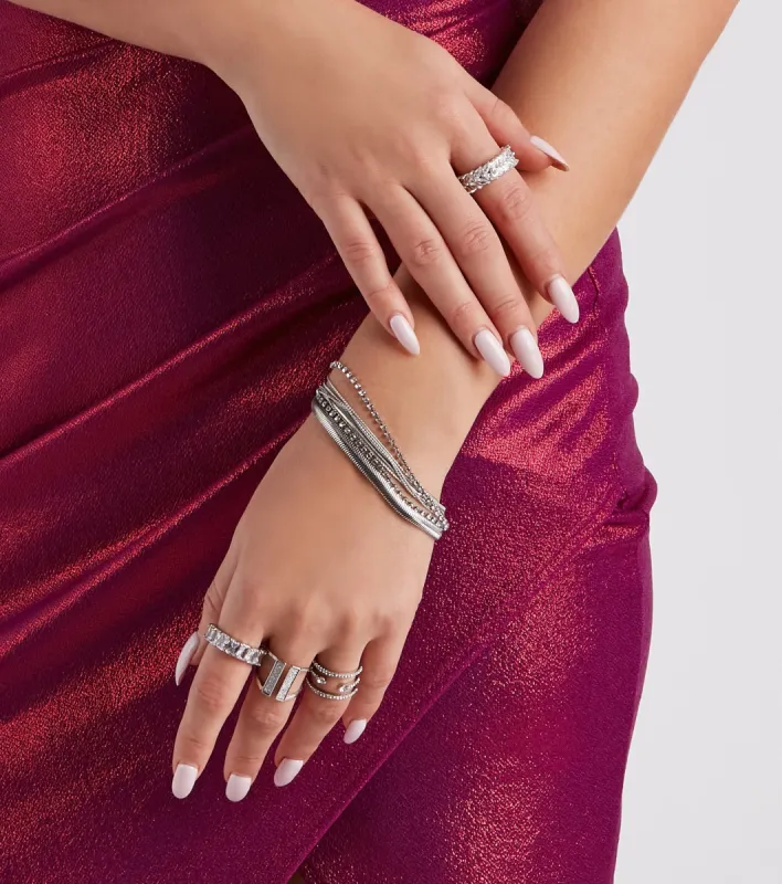 Glam Details Rhinestone Chain Bracelet sold by Windsor