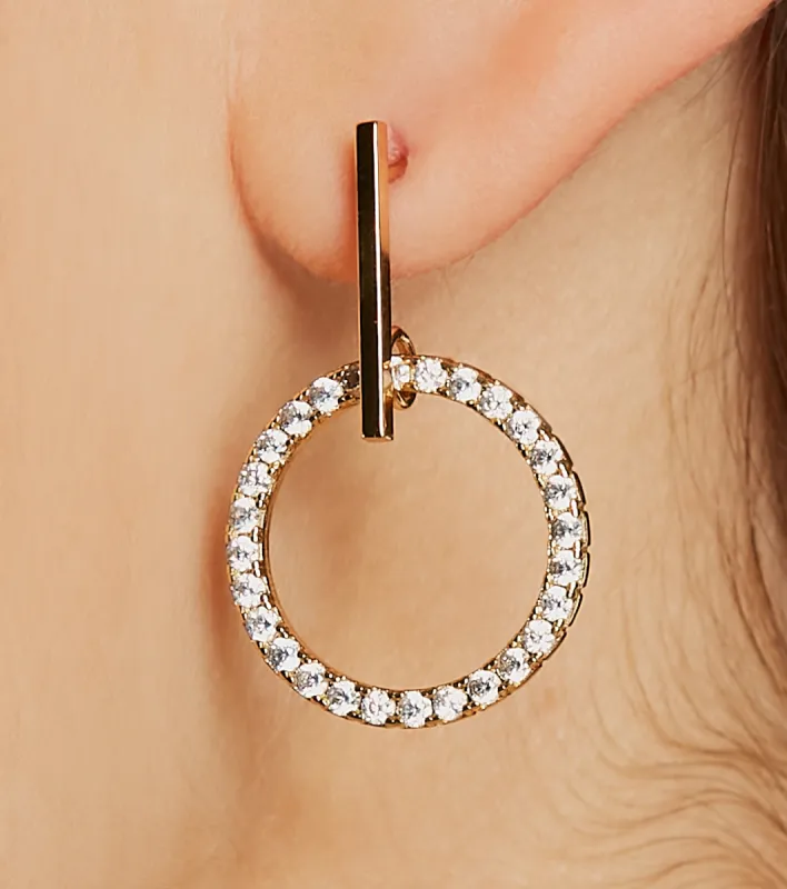 Pretty Shine 14K Gold Plated Cubic Zirconia Hoop Earrings sold by Windsor