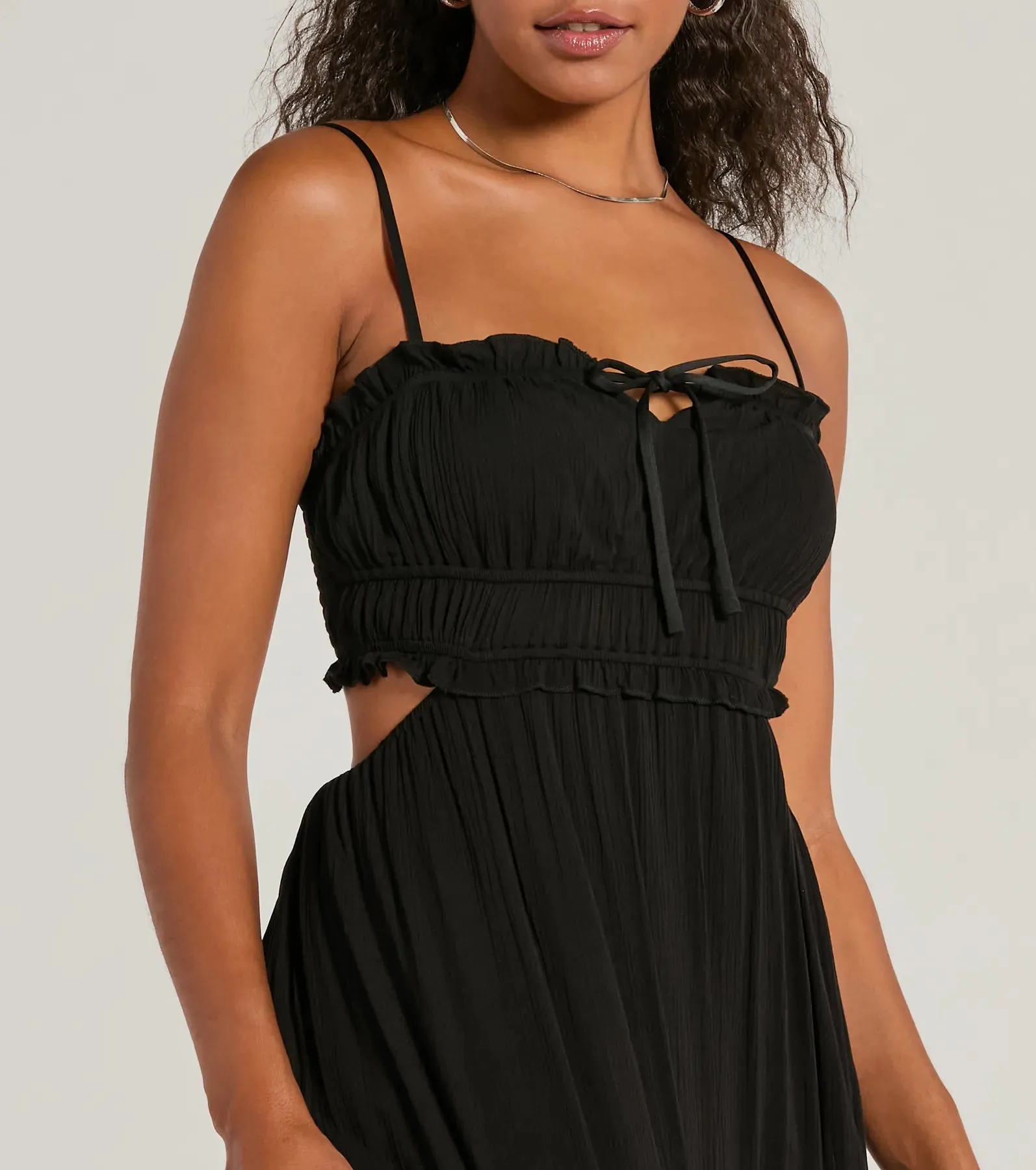 Breezy Look Ruffled Cutout Woven Maxi Dress sold by Windsor product image thumbnail 3