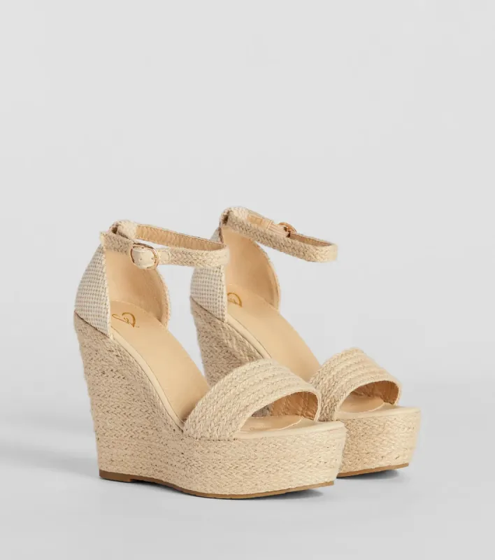 Summer Mode Espadrille Platform Wedge Heels sold by Windsor