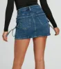 Cool And Confident Cargo Denim Mini Skirt sold by Windsor