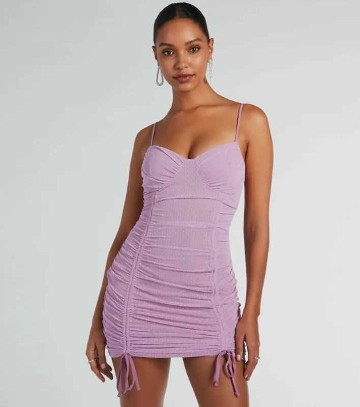 Much Love Sweetheart Swiss Dot Mesh Mini Dress sold by Windsor