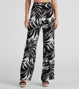 Sandy Beaches Palm Wide-Leg Pants sold by Windsor
