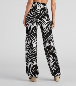 Sandy Beaches Palm Wide-Leg Pants sold by Windsor